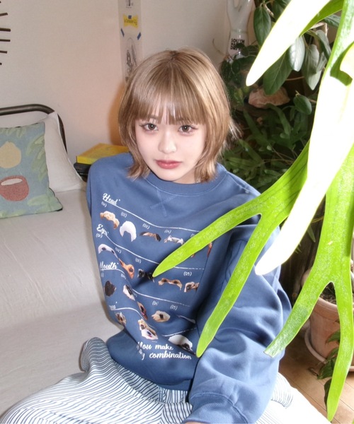 shesame（シーセム）の「Assortment graphic sweat（スウェット・レディース・ネイビー/ブラウン/ブルー/オートミール/杢グレー/グレー系その他・MEDIUM/LARGE）」の21枚目の写真