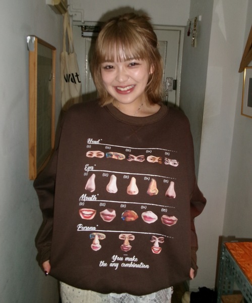 shesame（シーセム）の「Assortment graphic sweat（スウェット・レディース・ネイビー/ブラウン/ブルー/オートミール/杢グレー/グレー系その他・MEDIUM/LARGE）」の10枚目の写真