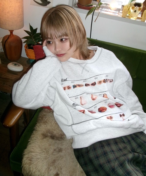 shesame（シーセム）の「Assortment graphic sweat（スウェット・レディース・ネイビー/ブラウン/ブルー/オートミール/杢グレー/グレー系その他・MEDIUM/LARGE）」の12枚目の写真