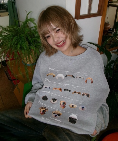 shesame（シーセム）の「Assortment graphic sweat（スウェット・レディース・ネイビー/ブラウン/ブルー/オートミール/杢グレー/グレー系その他・MEDIUM/LARGE）」の8枚目の写真
