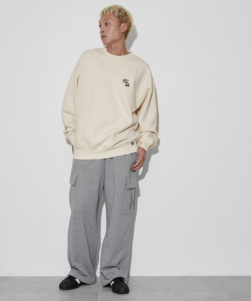 BEN DAVIS（ベンデイビス）の「∴WEGO/別注BENDAVISワンポイントプルオーバー（スウェット・メンズ・ブラック/オフホワイト/アッシュグレー・MEDIUM/LARGE）」の4枚目の写真