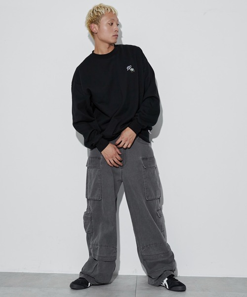 BEN DAVIS（ベンデイビス）の「∴WEGO/別注BENDAVISワンポイントプルオーバー（スウェット・メンズ・ブラック/オフホワイト/アッシュグレー・MEDIUM/LARGE）」の5枚目の写真