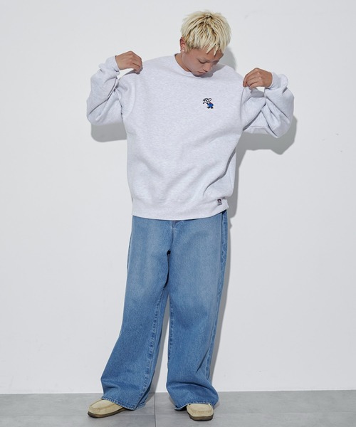 BEN DAVIS（ベンデイビス）の「∴WEGO/別注BENDAVISワンポイントプルオーバー（スウェット・メンズ・ブラック/オフホワイト/アッシュグレー・MEDIUM/LARGE）」の6枚目の写真