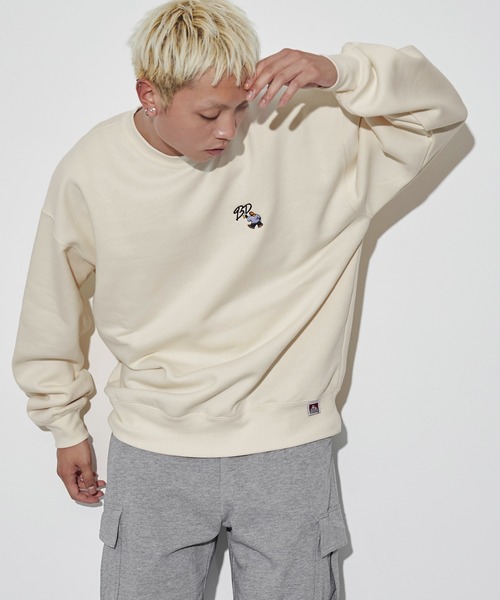 BEN DAVIS（ベンデイビス）の「∴WEGO/別注BENDAVISワンポイントプルオーバー（スウェット・メンズ・ブラック/オフホワイト/アッシュグレー・MEDIUM/LARGE）」の8枚目の写真