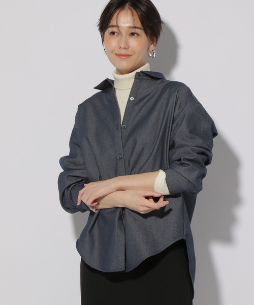 Elura(エルーラ)の「デニムシャツ/151673(シャツ/ブラウス・レディース・ネイビー・LARGE/MEDIUM)」の1枚目の写真