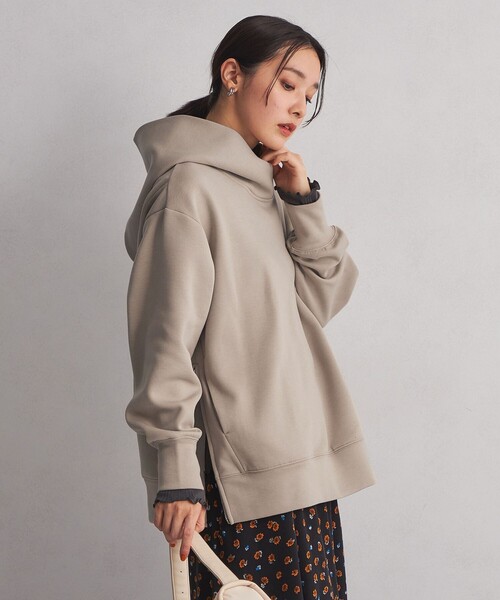 green label relaxing（グリーンレーベルリラクシング）の「＜at ease＞ダンボール フーディ（パーカー・レディース・ベージュ/ブラック/ライトグレー・FREE）」の5枚目の写真