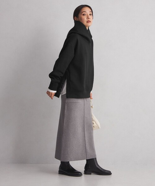 green label relaxing（グリーンレーベルリラクシング）の「＜at ease＞ダンボール フーディ（パーカー・レディース・ベージュ/ブラック/ライトグレー・FREE）」の12枚目の写真