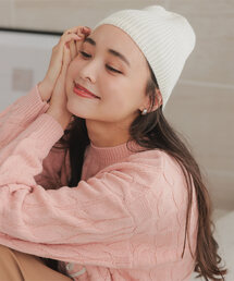 ウール混ニットビーニー