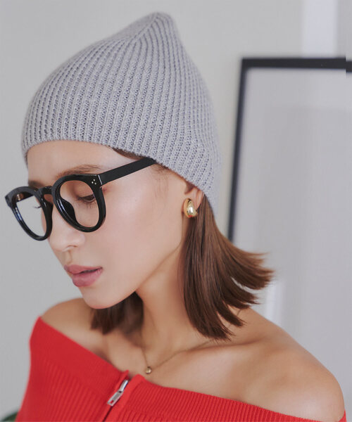 KOBE LETTUCE（コウベレタス）の「ウール混ニットビーニー（ニットキャップ/ビーニー・レディース・チャコール/ライトグレー/アイボリー/ブラック・FREE）」の3枚目の写真