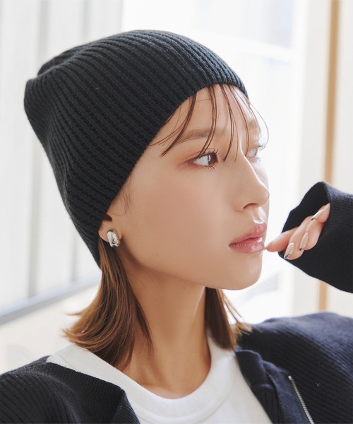KOBE LETTUCE（コウベレタス）の「ウール混ニットビーニー（ニットキャップ/ビーニー・レディース・チャコール/ライトグレー/アイボリー/ブラック・FREE）」の6枚目の写真