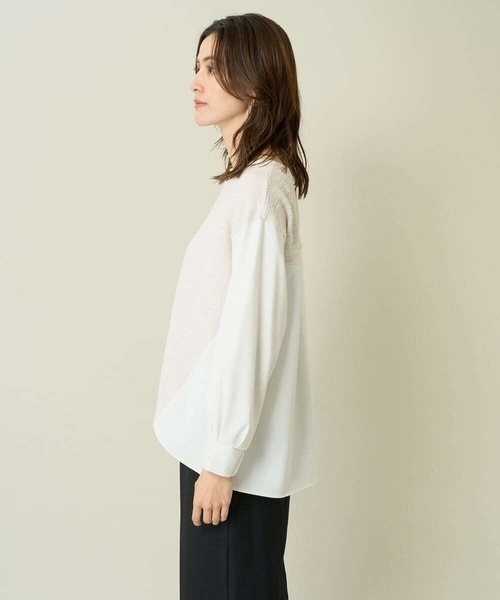 a.v.v（アーヴェヴェ）の「ラメブークレドッキングトップス（Tシャツ/カットソー・レディース・ブラック/アイボリー・36/42/40/38/34）」の13枚目の写真