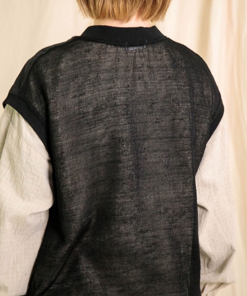 prit] ギマメッシュ×リネンコットンピンオックス 切替プル