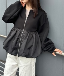 RANAN（ラナン）の「異素材切替バルーンペプラムブルゾン（ブルゾン）」