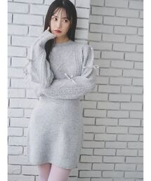 【ZOZOTOWN限定】ケーブル袖リボンニットワンピース