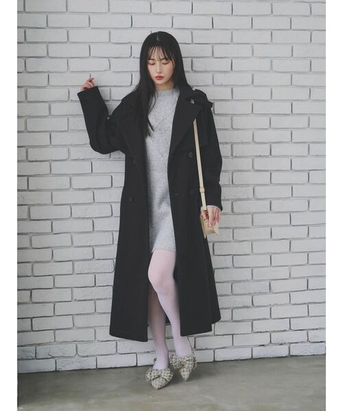 dazzlin(ダズリン)の「【ZOZOTOWN限定】ケーブル袖リボンニットワンピース(ワンピース・レディース・グレー/ブラック/ブラウン/ピンク・FREE)」の7枚目の写真