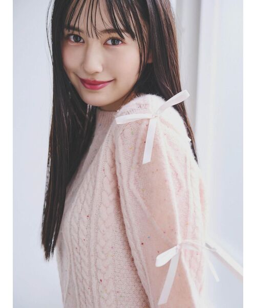 dazzlin(ダズリン)の「【ZOZOTOWN限定】ケーブル袖リボンニットワンピース(ワンピース・レディース・グレー/ブラック/ブラウン/ピンク・FREE)」の10枚目の写真