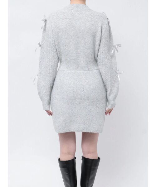 dazzlin(ダズリン)の「【ZOZOTOWN限定】ケーブル袖リボンニットワンピース(ワンピース・レディース・グレー/ブラック/ブラウン/ピンク・FREE)」の16枚目の写真