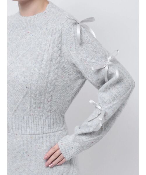 dazzlin(ダズリン)の「【ZOZOTOWN限定】ケーブル袖リボンニットワンピース(ワンピース・レディース・グレー/ブラック/ブラウン/ピンク・FREE)」の18枚目の写真