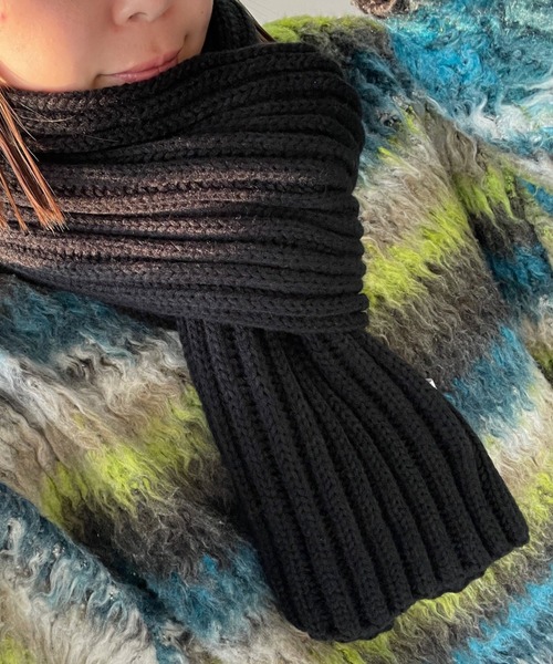 WEGO（ウィゴー）の「WEGO/リブマフラー（マフラー・レディース・ダークグレー/レッド/オフホワイト/ブラック/ブラウン・FREE）」の13枚目の写真