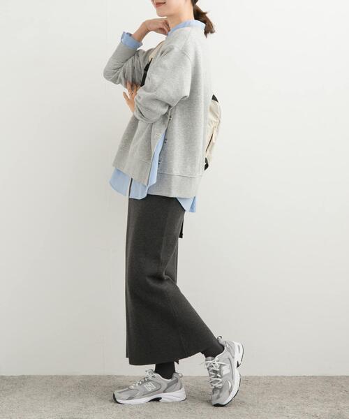 URBAN RESEARCH DOORS（アーバンリサーチドアーズ）の「スムースニットストレートスカート（スカート・レディース・グリーン/ブラウン/チャコールグレー・MEDIUM）」の13枚目の写真