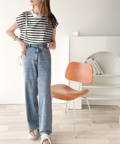 classicalelf(クラシカルエルフ)の「大人女子の上品ベーシック。綿100%シルケットモックネックフレンチTシャツ(刺繍)(Tシャツ/カットソー・レディース・ネイビー/ホワイト/ライトグレー/グリーン/ブラック/ホワイト系その他/ブラック系その他・X-LARGE/SMALL/MEDIUM/LARGE)」の20枚目の写真