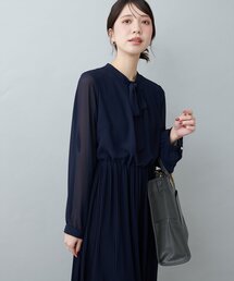 【WEB限定】オケージョン対応可 / ボータイリボンプリーツワンピース