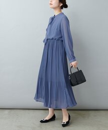 【WEB限定】オケージョン対応可 / ボータイリボンプリーツワンピース