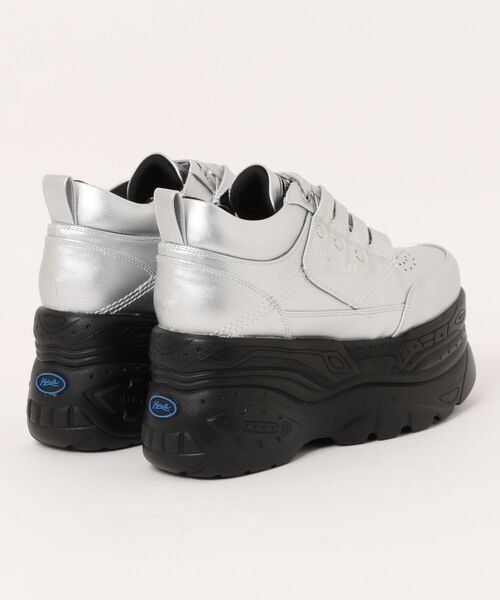 YOSUKE（ヨースケ）の「「YOSUKE/ヨースケ」メンズ厚底レースアップスニーカー（スニーカー・メンズ・シルバー/ブラック/ホワイト・28/27/26）」の4枚目の写真