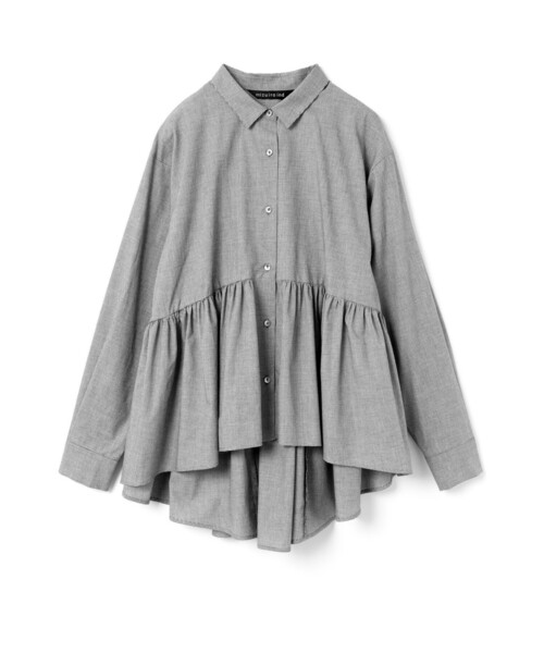 mizuiroind(ミズイロインド)の「mizuiro ind ウエストギャザーシャツ(シャツ/ブラウス・レディース・その他/ブラック/オフホワイト・FREE)」の4枚目の写真