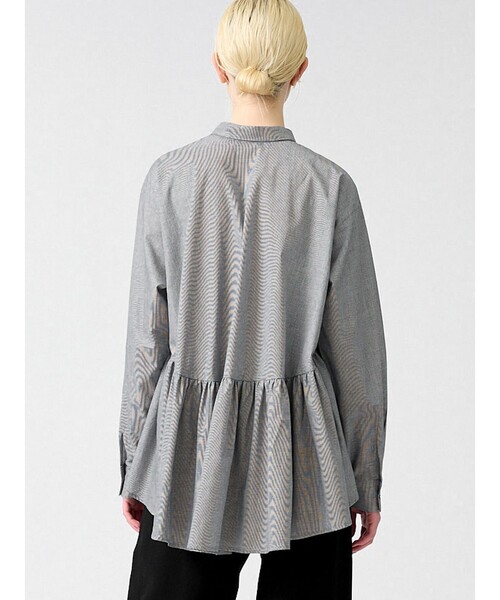 mizuiroind(ミズイロインド)の「mizuiro ind ウエストギャザーシャツ(シャツ/ブラウス・レディース・その他/ブラック/オフホワイト・FREE)」の10枚目の写真