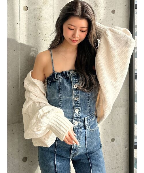 GYDA（ジェイダ）の「バルーンスリーブケーブルニットボレロ（カーディガン/ボレロ・レディース・ミント/チャコールグレー/オフホワイト/ピンク・FREE）」の16枚目の写真