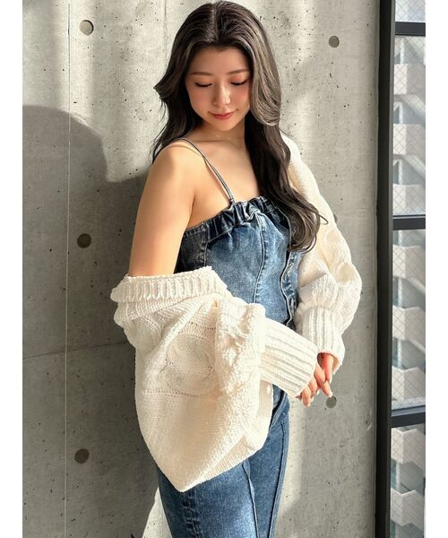 GYDA（ジェイダ）の「バルーンスリーブケーブルニットボレロ（カーディガン/ボレロ・レディース・ミント/チャコールグレー/オフホワイト/ピンク・FREE）」の17枚目の写真