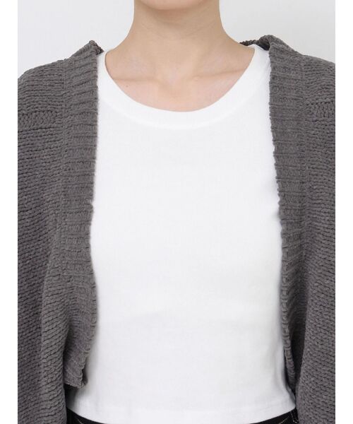 GYDA（ジェイダ）の「バルーンスリーブケーブルニットボレロ（カーディガン/ボレロ・レディース・ミント/チャコールグレー/オフホワイト/ピンク・FREE）」の5枚目の写真