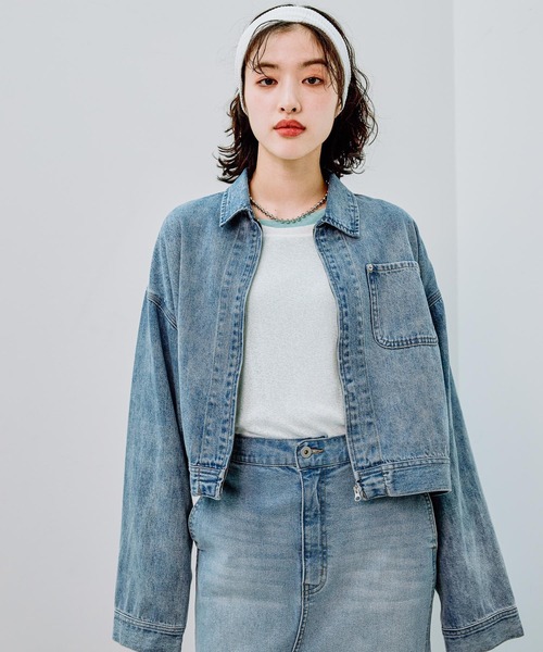 セール】ZIPショートデニムジャケット 286815（デニムジャケット