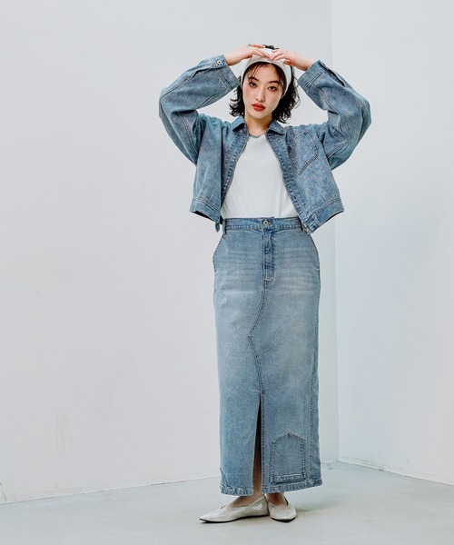 LEPSIM（レプシィム）の「ZIPショートデニムジャケット　286815（デニムジャケット・レディース・ライトブルー/ブルー・FREE）」の7枚目の写真