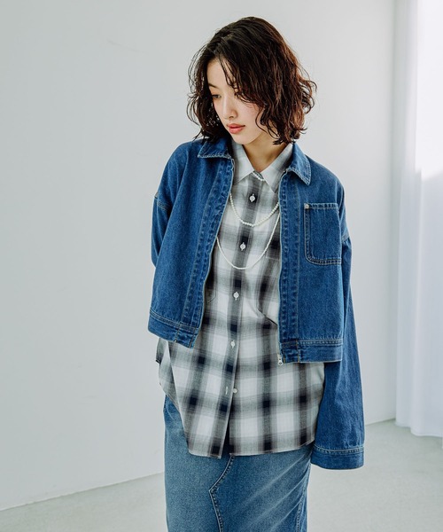 セール】ZIPショートデニムジャケット 286815（デニムジャケット