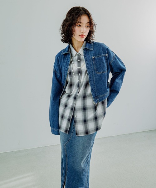 LEPSIM（レプシィム）の「ZIPショートデニムジャケット　286815（デニムジャケット・レディース・ライトブルー/ブルー・FREE）」の13枚目の写真