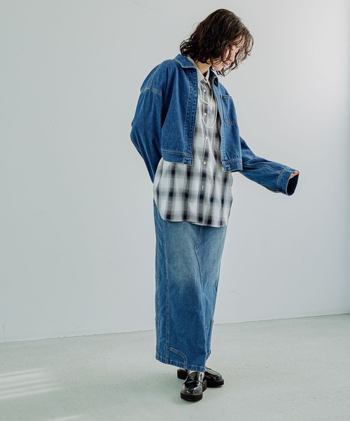 LEPSIM（レプシィム）の「ZIPショートデニムジャケット　286815（デニムジャケット・レディース・ライトブルー/ブルー・FREE）」の16枚目の写真