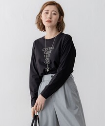 【洗える】レタープリント ロンTEE