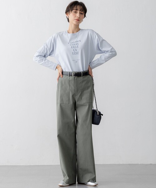 23区(ニジュウサンク)の「【洗える】レタープリント ロンTEE(Tシャツ/カットソー・レディース・ホワイト系/ブラック系/サックスブルー系・40/38)」の6枚目の写真