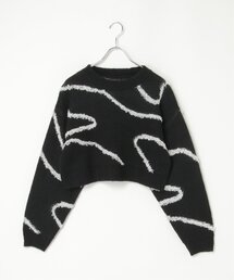 VENCEEXCHANGE | ラインジャガードクロップドプルオーバー(ニット/セーター)