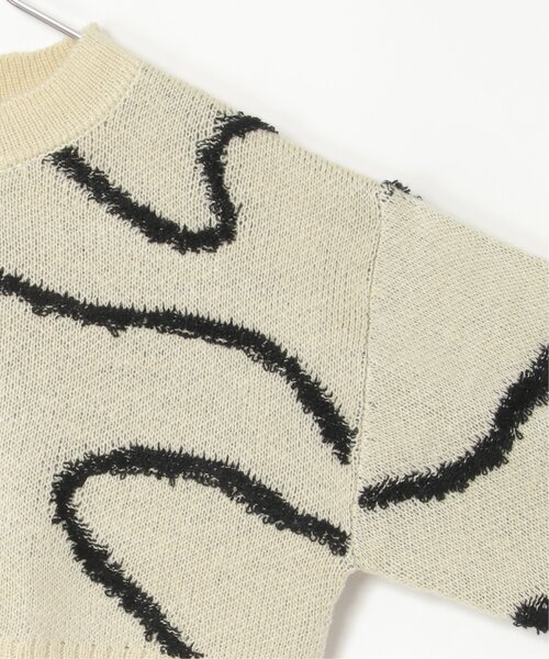 VENCEEXCHANGE(ヴァンスエクスチェンジ)の「ラインジャガードクロップドプルオーバー(ニット/セーター・レディース・ブラック/アイボリー/グレー・FREE)」の7枚目の写真
