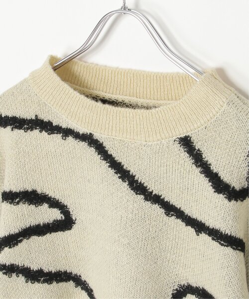 VENCEEXCHANGE(ヴァンスエクスチェンジ)の「ラインジャガードクロップドプルオーバー(ニット/セーター・レディース・ブラック/アイボリー/グレー・FREE)」の9枚目の写真