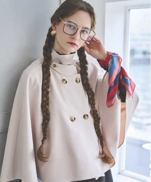 And couture アンドクチュール メルトンビーバーDROPショルダーコート 38M