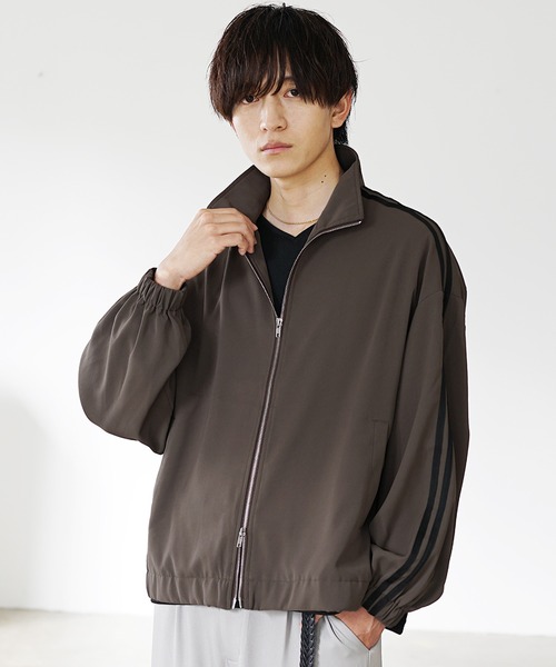 MinoriTY】さら艶生地ダブルジップサイドライントラックジャケット