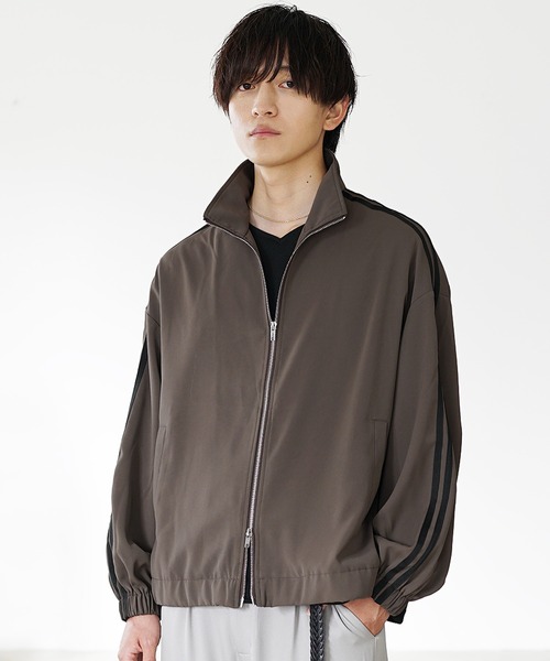 MinoriTY】さら艶生地ダブルジップサイドライントラックジャケット