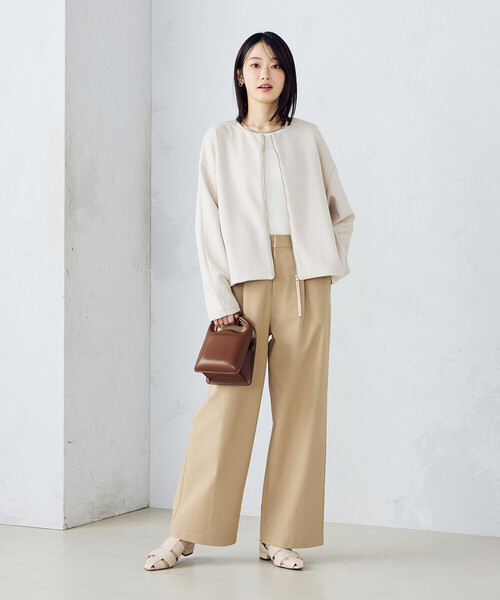 COMME CA MODELS(コムサモデルズ)の「【美しいベーシックパンツ】ワイドシルエット チノパンツ(チノパンツ・レディース・ベージュ/ブラック/ホワイト/ライトグレー・SMALL/MEDIUM/LARGE/X-LARGE/X-SMALL)」の6枚目の写真