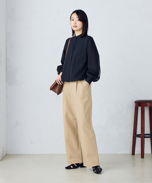 COMME CA MODELS(コムサモデルズ)の「【美しいベーシックパンツ】ワイドシルエット チノパンツ(チノパンツ・レディース・ベージュ/ブラック/ホワイト/ライトグレー・SMALL/MEDIUM/LARGE/X-LARGE/X-SMALL)」の9枚目の写真