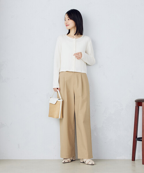 COMME CA MODELS(コムサモデルズ)の「【美しいベーシックパンツ】ワイドシルエット チノパンツ(チノパンツ・レディース・ベージュ/ブラック/ホワイト/ライトグレー・SMALL/MEDIUM/LARGE/X-LARGE/X-SMALL)」の10枚目の写真