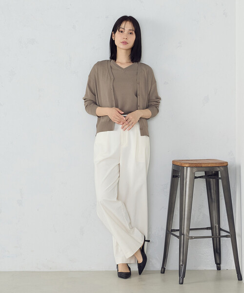 COMME CA MODELS(コムサモデルズ)の「【美しいベーシックパンツ】ワイドシルエット チノパンツ(チノパンツ・レディース・ベージュ/ブラック/ホワイト/ライトグレー・SMALL/MEDIUM/LARGE/X-LARGE/X-SMALL)」の15枚目の写真